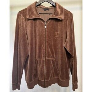 Vintage BCBG Velvet Jacket 1X Women's Chocolate Brown Cotton Blend Y2K